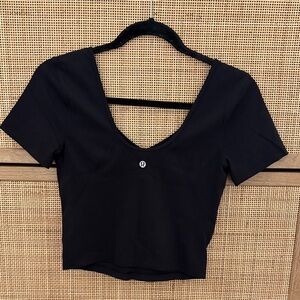 Lululemon Black Cropped Workout Top